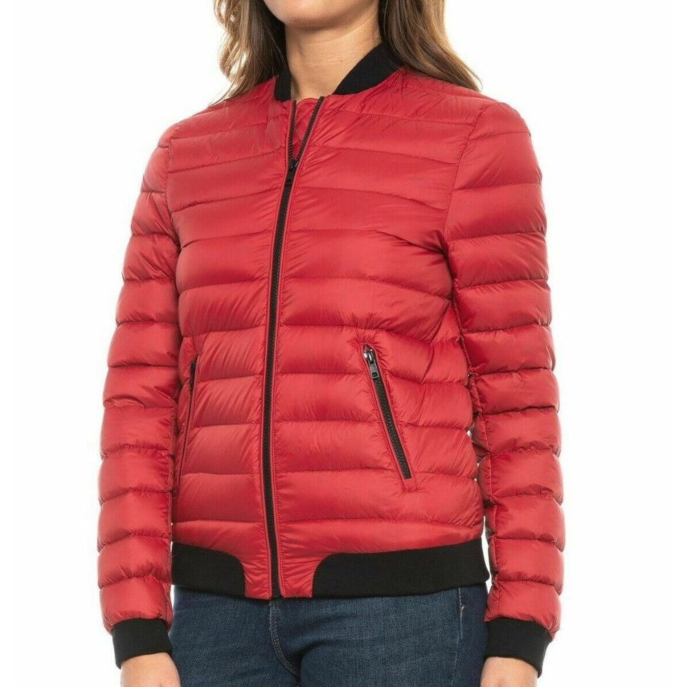 Sandova Glenda Puffer Jacket Down Long Sleeve Zip Red Small Women